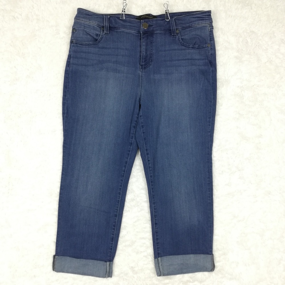 Liverpool Womens Jeans The Crop Blue Denim Harlow Medium Wash Plus 18W